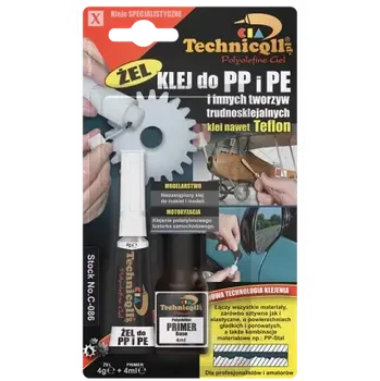 Průmyslové lepidlo TECHNICQLL GEL FOR PP AND PE - Gelové lepidlo pro PP a PE 4g + 4ml