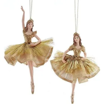 Vánoční dekorace KURT ADLER Ozdoba baletka zlatá