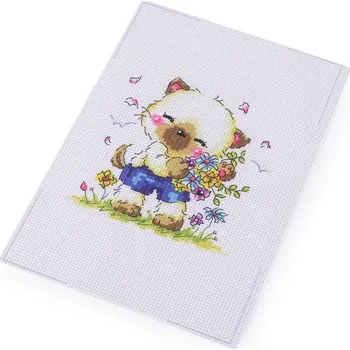 Textilie Dětské vyšívání - 28 bílá kočka