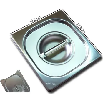 Víko s výřezem na úchyt GN 1/6, PROFI (Víko nerez PROFI GN 1/6, UCHYT)