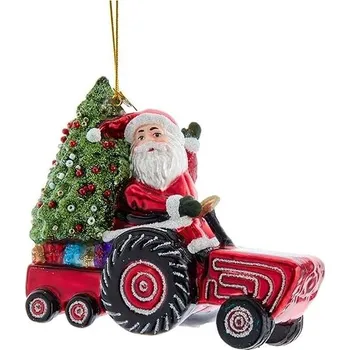 Vánoční dekorace KURT ADLER Vánoční ozdoby - santa na traktoru