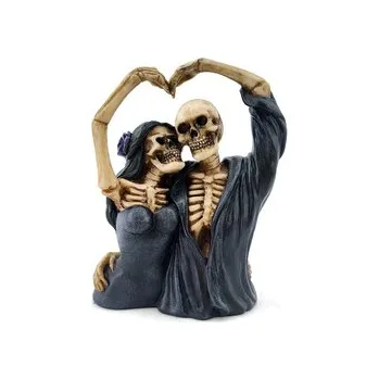 Dekorativní soška - Kostlivec - pár - tvar srdce