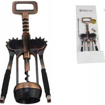 Otvírák PÁKOVÝ VÝVRTKA OTVÍRÁK na VÍNO RETRO - OCELOVÝ