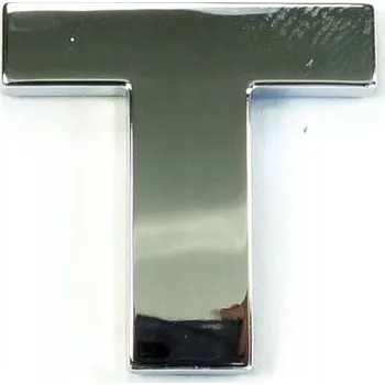 Samolepicí dekorace na vozidlo CHROMOVÁ 3D NÁLEPKA EMBLEM - PÍSMENO T