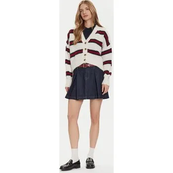 Dámský svetr Tommy Jeans Kardigan Badge DW0DW21678 Écru Relaxed Fit L