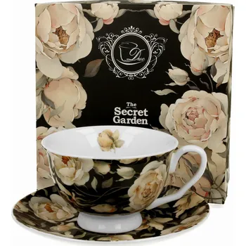 Duo Šálek s podšálkem ANGLICKÉ RŮŽE ČERNÉ