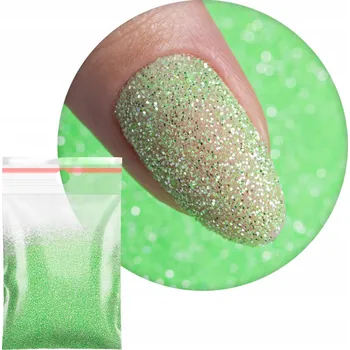 Prášek Ozdoby Na Nechty GNBLAB 20g Kosmetický Zelený Třpytky Č. 15