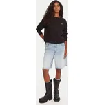 Tommy Jeans Mikina Silver Script DW0DW21961 Černá Regular Fit XXS