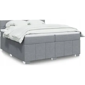 Postel Čalouněná dvoulůžková postel VidaXL 200x200 cm, odstíny šedé