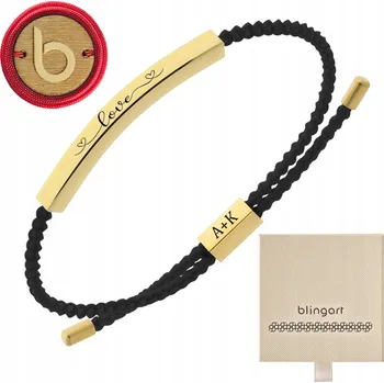 Náramek Náramek se s gravírováním, šňůrkový, ČERNÝ, ocel 316L