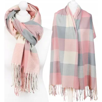 Šála VELKÁ KRÁSNÁ TEPLÁ ŠÁLA KAŠMÍROVÁ KOSTKOVANÁ