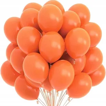 Balónek Balónky GUMOVÉ metalické ORANŽOVÉ svatební hostina narozeniny halloween 20 ks