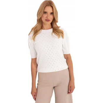 Dámský svetr Dámský svetr s aplikacemi, elegantní, krátký rukáv