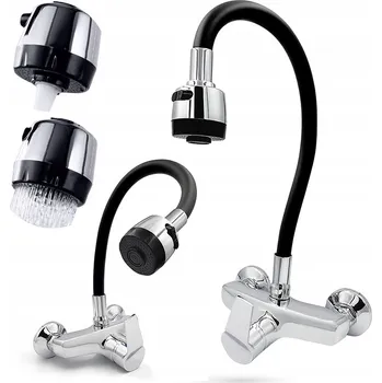 Vodovodní baterie Kuchyňská nástěnná baterie SteinMedia Premium, černá/stříbrná