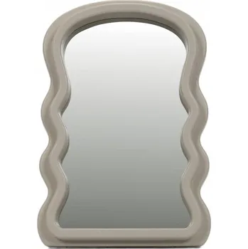 Zrcadlo ZRCADLO DEKORATIVNÍ VLNITÝ RÁM BÉŽOVÉ 18 x 26 CM MDF