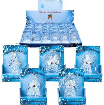 Vánoční dekorace Závěs sklo 50mm Andílek, betlém mix