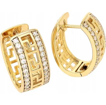 Náušnice POZLÁCENÉ DÁMSKÉ ŘECKÉ NÁUŠNICE SE ZIRKONY