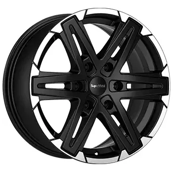 Alu kolo Alu kola SUPER METAL COMPASS, 18x8.5 6x139.7 ET20, černá matná + leštěný límec (zátěžová)