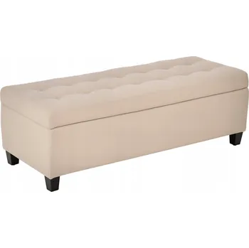 Čalouněná lavice s úložným prostorem, béžová, lněná