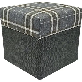 Taburet Čalouněný Taburet Max Mebels šedý