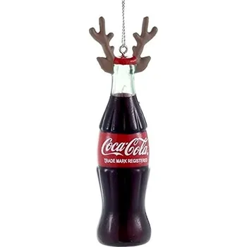 Vánoční dekorace KURT ADLER Vánoční ozdoby - láhev Coca Cola s parožím