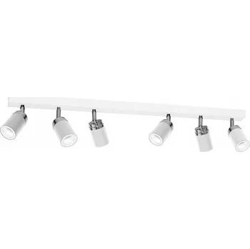 Bodové svítidlo Stropní bodové svítidlo bílé matné chrom moderní 6 žárovek lišta 90 cm Luminex