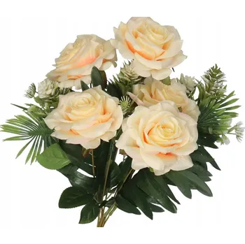 umělá květina RŮŽE V KYTICI UMĚLÉ KVĚTINY JAKO ŽIVÉ 49 CM VELKÁ KYTICE HUSTÁ