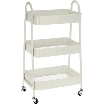 Servírovací stolek Storage Solutions Kuchyňský kovový vozík 3 patra 44 x 31,5 x 79,5 cm, bílá