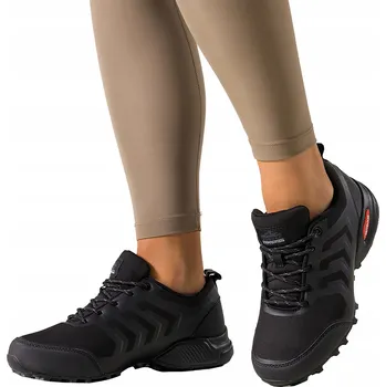 Pracovní obuv TREKOVÉ BOTY Černé Dámské SPORTOVNÍ Šněrovací POHODLNÉ Softshell vel. 38