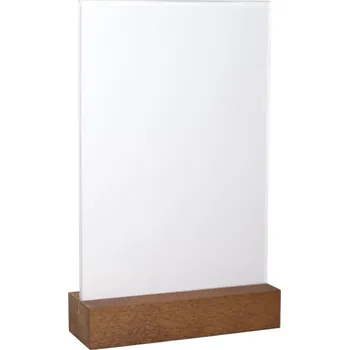 REKLAMNÍ INFORMAČNÍ TABULKA Z PLEXISKLA A5 21x15cm STOJAN PREZENTER HNĚDÝ