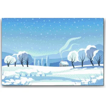 Diamantové malování Vymalujsisam Diamantové malování - Zimní krajina 3 40x60cm Pouze srolované plátno