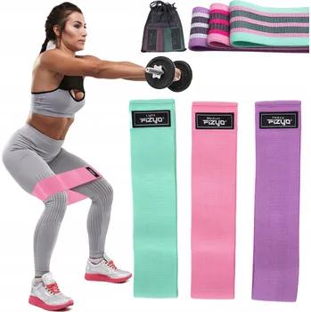 SADA 3x SILNÉ POSILOVACÍ GUMY LÁTKOVÉ ODPOROVÉ POPRUHY FITNESS