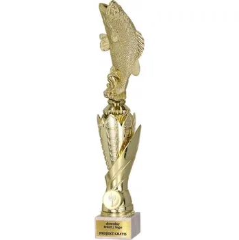 Zlatý pohár, trofej s figurkou Rybaření 39 cm + GRAVÍROVÁNÍ DÁREK