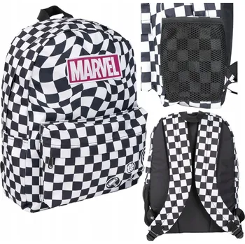 Školní batoh ŠKOLNÍ BATOH JEDNOKOMOROVÝ PROSTORNÝ VELKÝ Marvel šachovnice 42x32x12cm