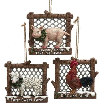 Vánoce KURT ADLER Ozdoba farma zvířátko u plotu