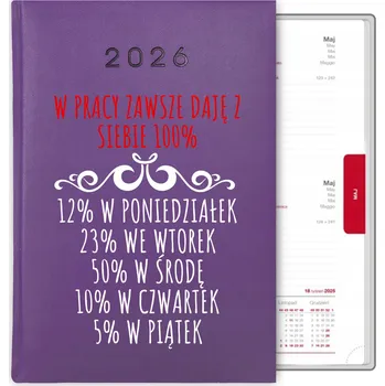 Kalendář Knihový kalendář 2026 A5 fialový