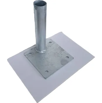 Příslušenství pro plot Základová patka na kulatý sloupek, průměr 48 mm, koncová, žárové zinkování