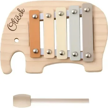 Dřevěná hračka GRAVENO Dřevěný xylofon sloník se jménem