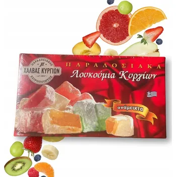 Bonbon Řecké želé Loukoumi ovocné Halvas Kirgion 500 g