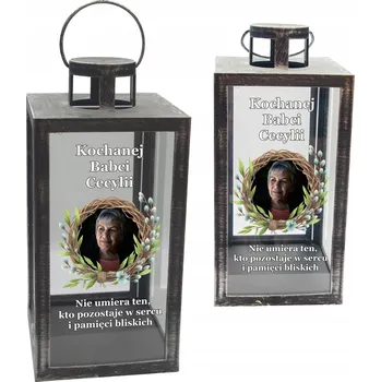 Svíčka STŘÍBRNÁ HŘBITOVNÍ SVÍČKA SE FOTKOU Velikonoce VELIKONOČNÍ PRO DĚDEČKA PERSONALIZOVANÁ