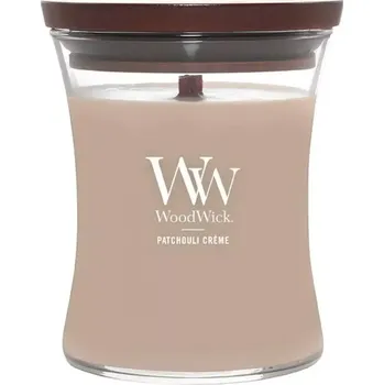 Svíčka WoodWick Patchouli Créme vonná svíčka s dřevěným knotem 275 g