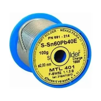 Příslušenství ke svářečce Cín trubičkový tavný 60%Sn pr.1.0 cívka 0.1kg