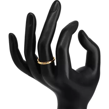 Prsten Diamantový prsten ve žlutém 14K zlatě - nápis "LOVE" s briliantem, hladký povrch, 1,5 mm - Velikost: 52