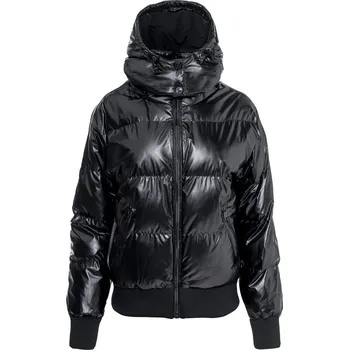 Dámská Zimní prošívaná bunda GUESS BICE METALLIC HOODIE PUFFER W4BL37WGK00-MTBK – Černá XS