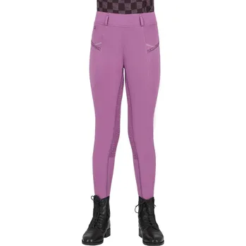 Jezdecké kalhoty QHP Legíny jezdecké Lize QHP, s gripem, dětské, violet 152
