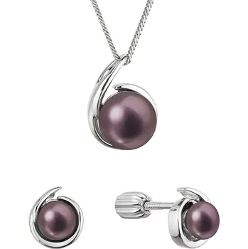 Souprava šperků Sada šperků ve tvaru slzy s modrou říční perlou 29063.3B peacock | Luxusní set | Precizní provedení | Dámské šperky | Sada pro ženy ROMERO rhodiované stříbro, říční perly