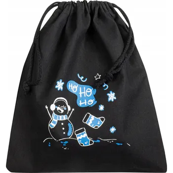 Vánoční dekorace VÁNOČNÍ PYTLÍK 25x30 ČERNÝ 145g na Balení Dárků VÁNOCE MIKULÁŠ