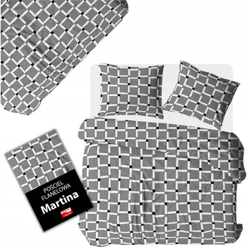 Povlečení Povlečení 140x200 Flanelové Sada 3 Díly Měkké Teplé Šedá Kostka