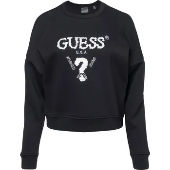 Dámská mikina Dámská Mikina GUESS SARAH CN SWEATSHIRT V4BQ11KCHX0-JBLK – Černá XS