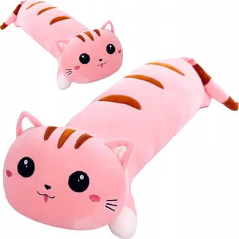 plyšák DLOUHÝ KOCOUR POLŠTÁŘ KOČKA PLYŠÁK RŮŽOVÝ 70 CM